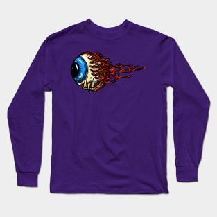 Eyeball Flying Rockabilly Tattoo Cartoon Illustration Eye Long Sleeve T-Shirt